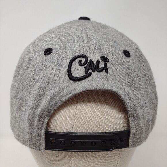 Cali Snapback Hat Gray OSFA Embroidered Colorblock Top Level 6 Panel - Picture 5 of 8